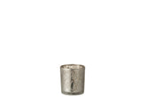 Porte-bougie à thé Branches Verre Gris Petit